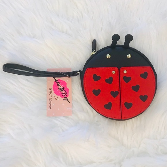 BETSEY JOHNSON Ladybug Coin Purse Wristlet - Picture 1 of 5